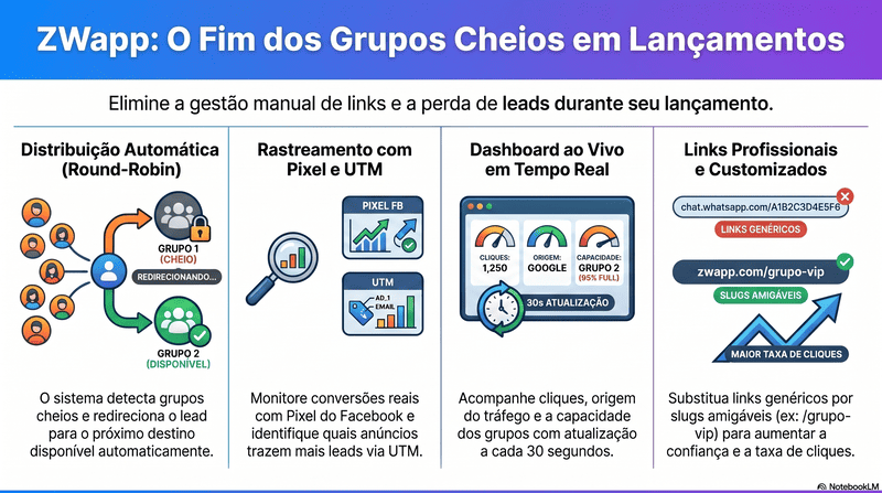 Redirecionador de Links Para Grupos de WhatsApp: Como Distribuir Leads Automaticamente no Seu Lançamento